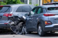 Two cars after an accident. Find out if you can sue after a car accident if you weren’t hurt.