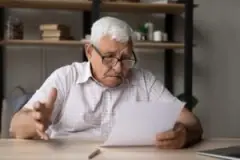 older man reviewing taxes
