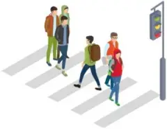pedestrians in cross walk vector