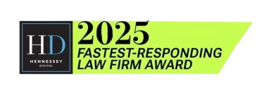 Hennessey Digital 2025 Fastest-Responding Law Firm Award Badge