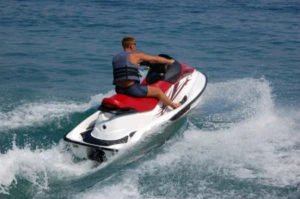 A man riding a jet ski