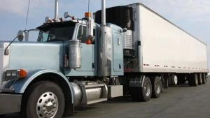 A semi truck on the road showing we handle semi-truck accident lawsuits in Ohio