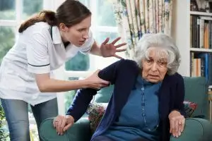 care provider mistreats senior resident