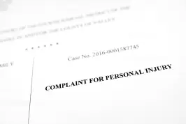 legal document of complaint for personal injury