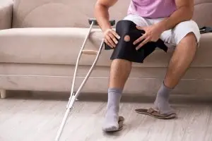 man recovers from leg injury