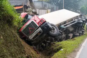 tractor-trailer crashed into side of mountain