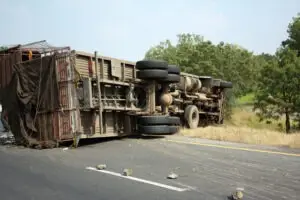 overturned tractor-trailer