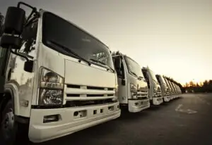 row of trucks
