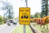 An Atlanta golf cart crossing sign.