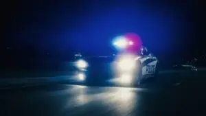 A speeding police car. If they were to hit you, contact our police chase accident lawyers in Augusta, GA.