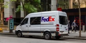 FedEx van parked in the street