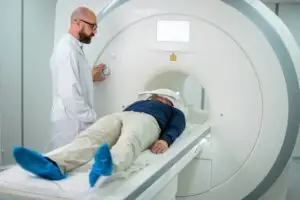 patient going into an MRI machine