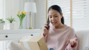 asian woman calling for customer services