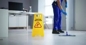 janitor cleaning floor