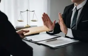 lawyer rejecting payment upfront