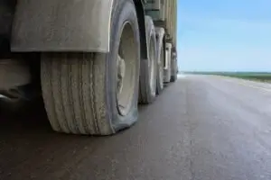 truck with flat tire