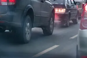 car tailgating another in traffic