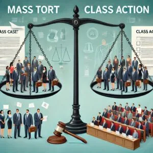 What is the differnce between a mass tort and a class action case