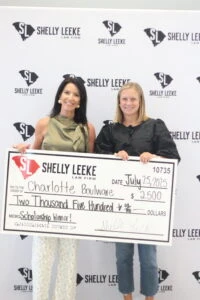 Ms. Shelly Leeke with the winner, Charlotte Boulware