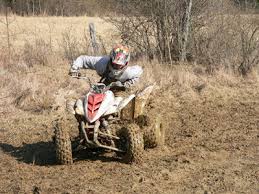 Man rides a quad bike