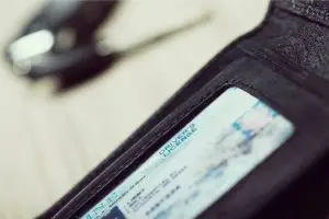A wallet with a driver’s license.