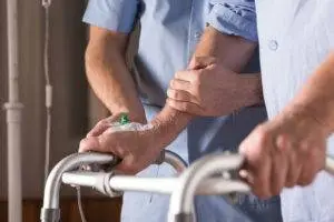 An elderly patient receiving passionate care