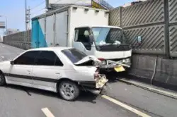 a truck and a car after a crash
