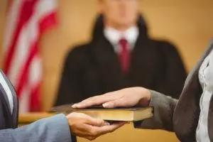 witness swears before providing testimony