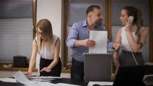 business owner instructing workers to destroy evidence