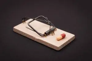 pill on mousetrap
