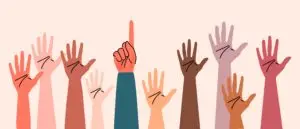 people raising hands for recognition