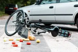 spilled groceries after bike crash