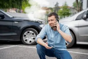 man calls car accident lawyer after collision