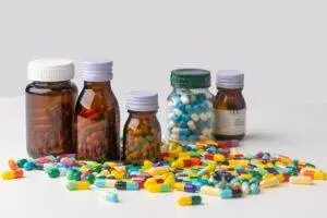 Many medication bottles. You can hire a Marion defective drug lawyer for help seeking compensation.