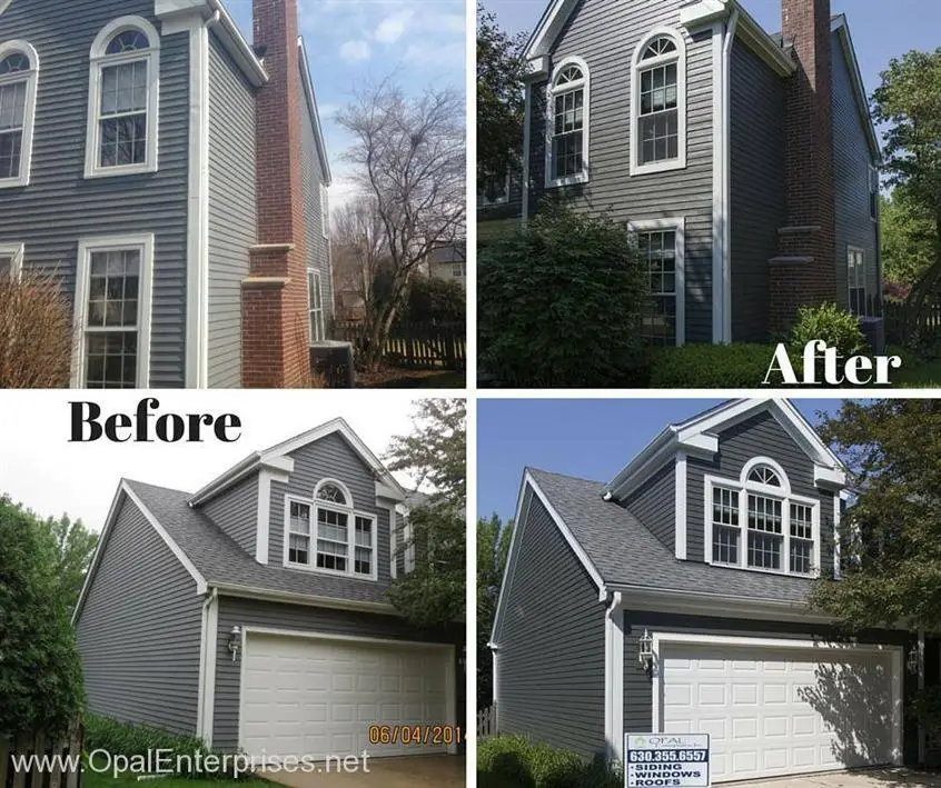 Before and After from vinyl siding to James Hardie Siding #OpalCurbAppeal
