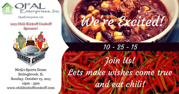 Opal Enterprises sponsors the 2015 Chili Kickoff Cookoff