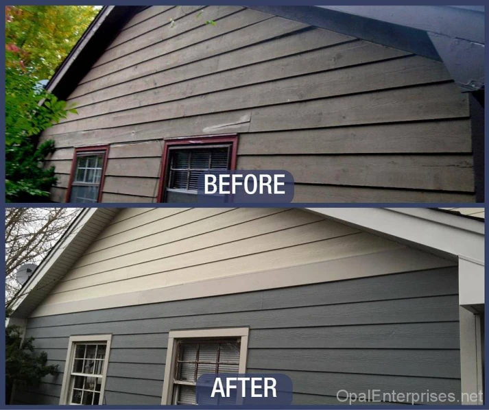  Gray Slate siding before & After 