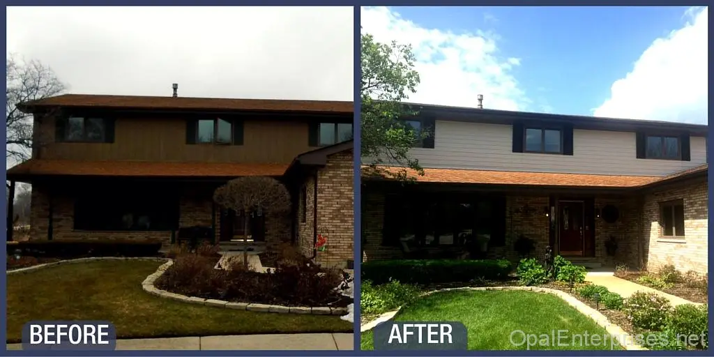 Before & After home renovation with James Hardie Siding in Orland Park Illinois