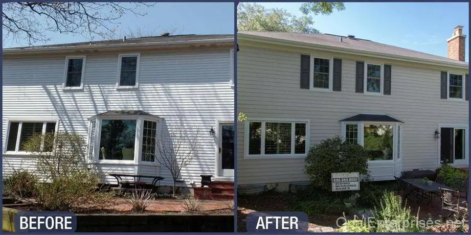 Before and After siding replacement in Glen Ellyn Illinois with James Hardie Cobblestone