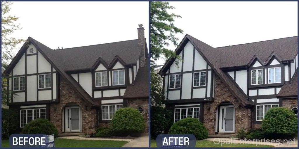 Before & After stucco siding installation in Lisle Illinois