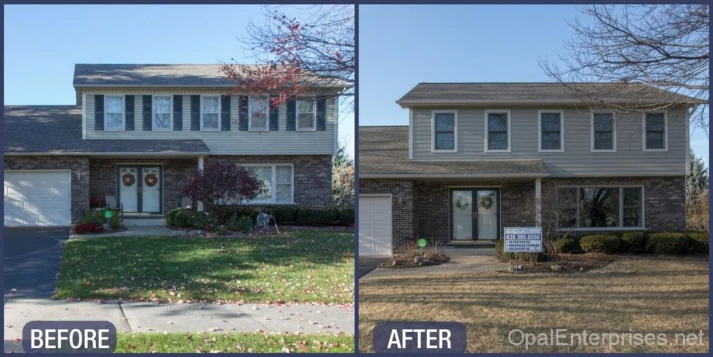 Before & After Naperville Home Renovation - New siding, windows, and roof 