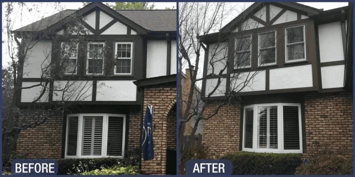 Before and After window replacement in Glen Ellyn