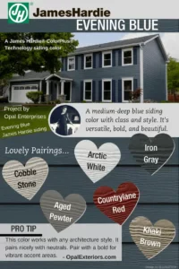 You can improve your home's curb appeal with Evening Blue siding by James Hardie. 