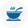 Icon of a bowl of soup to show that cooking is consider a household service