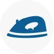 icon of an iron to show that caring for clothing is considered a household service