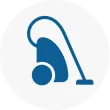 Icon of a vacuum cleaner to show that house cleaning is a household service