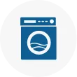 Icon of a washing machine to show that caring for laundry is a household service