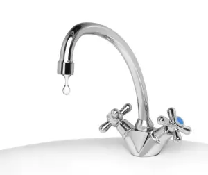 faucet spout leaking water