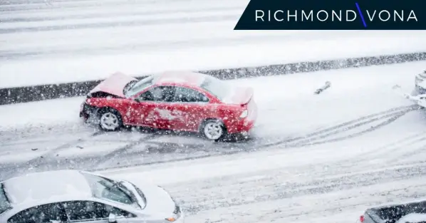 image of a car sliding in the snow