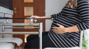 pregnant woman sitting